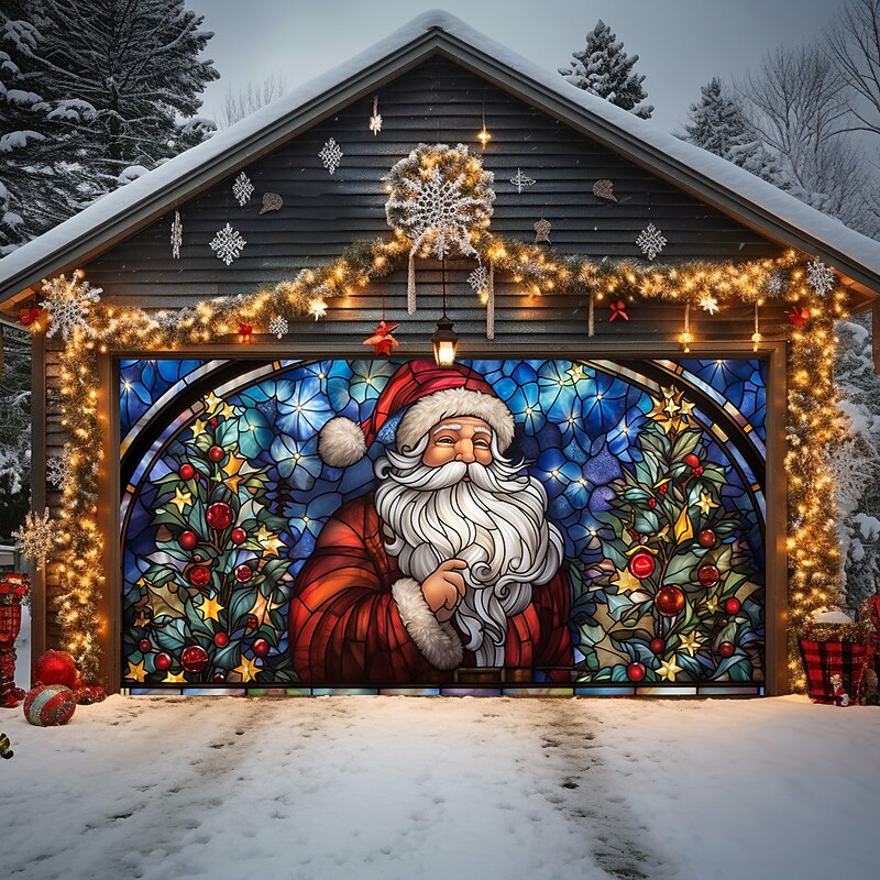 Bannière De Noël Suspendue 180x90 Cm - Décoration Porte, Mur - Polyester - Pour Intérieur/Extérieur - Joyeux Noël