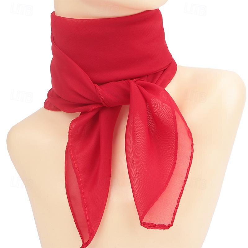 Mooie effen vierkante chiffon gevoel hals zachte sjaal voor