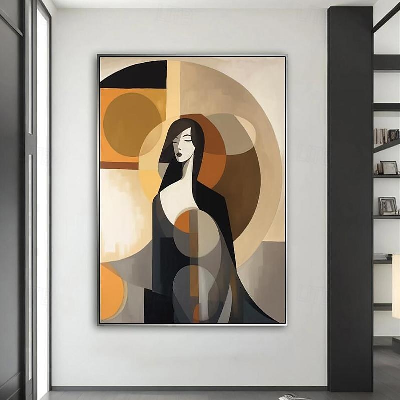 PYROJEWEL Figure abstraite moderne toile peinture épissure visage géométrique affiche et impressions mur Art photos pour salon décor 30x50 cm sans cadre