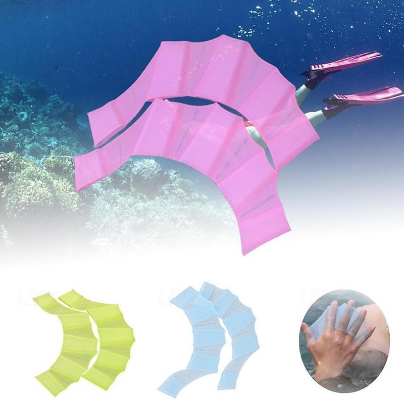 Guanti Da Nuoto In Silicone Con Dita Palmate - 2 Paia Per Allenamento In Piscina - Foto 4