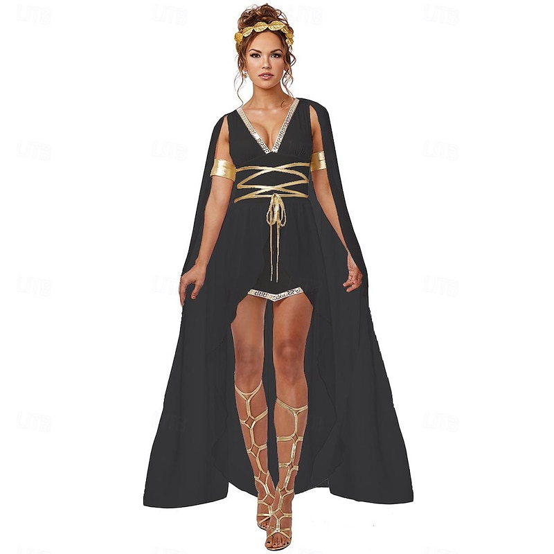 Disfraz de Halloween para mujer, diosa griega antigua, Cosplay de Cleopatra, vtido largo Sexy con cuello en V, vtido de fita de Carnaval, bata de mascarada - AliExprs 200000532