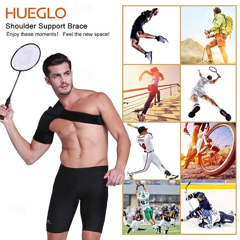Tutore Per Spalla Destra E Sinistra Uomo/Donna, Supporto Regolabile In Poliestere Per Infortuni E Sport, Taglia S/M, Colore Rosso/Bianco/Nero