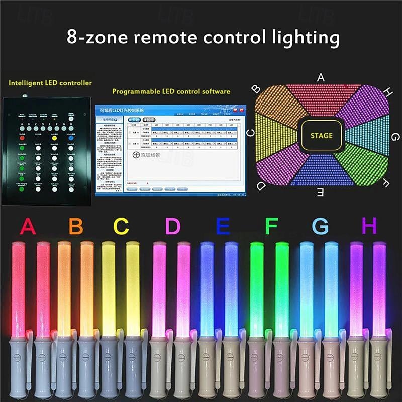 Bacchetta luminosa a LED a 15 colori, accessorio per concerti e