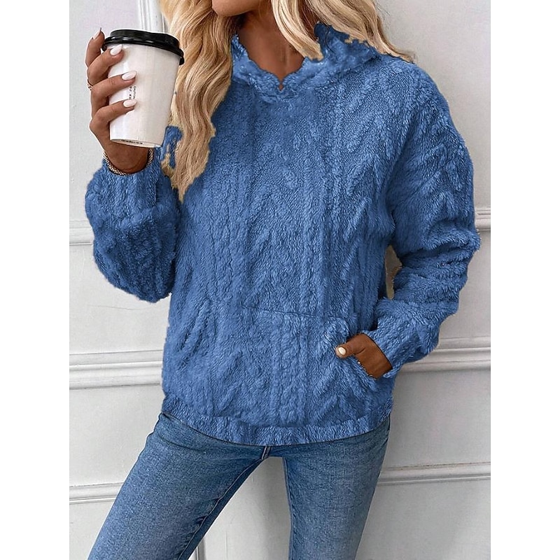 Felpa Con Cappuccio Pullover In Pile Da Donna Unik - Italia - Foto 10