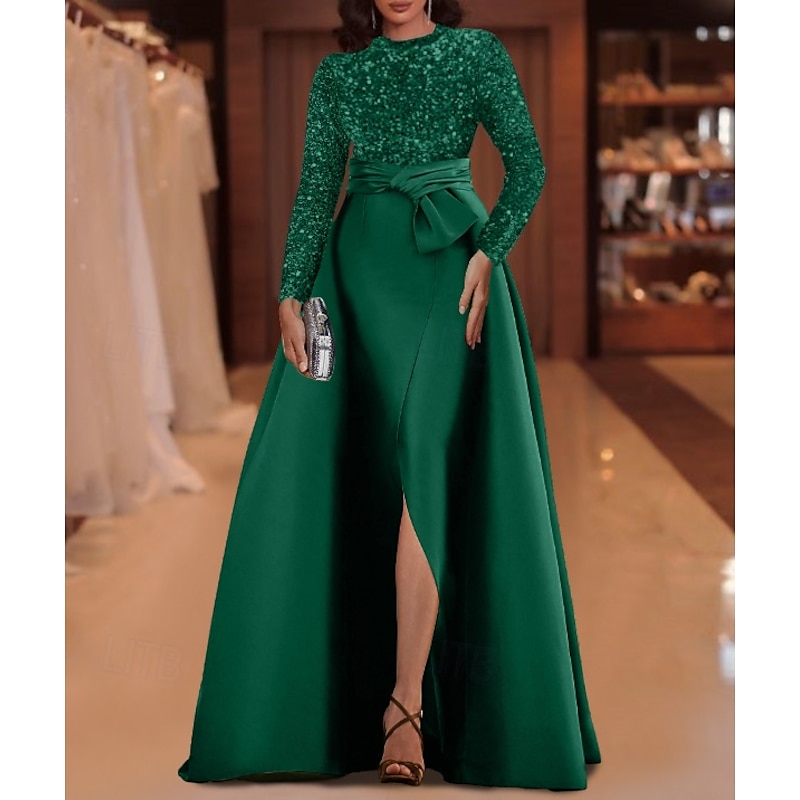 A-Line Evening Gown Elegant Dress Formal Floor Length Long
