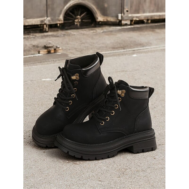 Unisex Combat Boots Lightweight Ankle Boots Padded Collar Lace Up Amazon.com | LISYIIZ Women main image 3