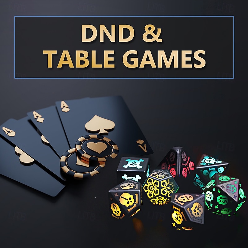 Dés lumineux DND rechargeables ensemble de 7 dés LED équilibrés brillants dés électroniques pour D&D Donjons et Dragons ensemble de dés polyédriques de jeu de rôle cadeau de la Saint-Valentin de 2026