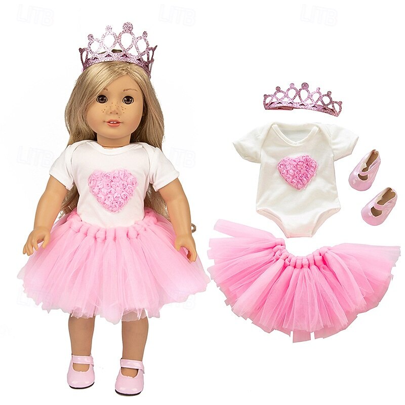 Totale 3 Set Di Vestiti E Accessori per Bambole in Maglia Set Da