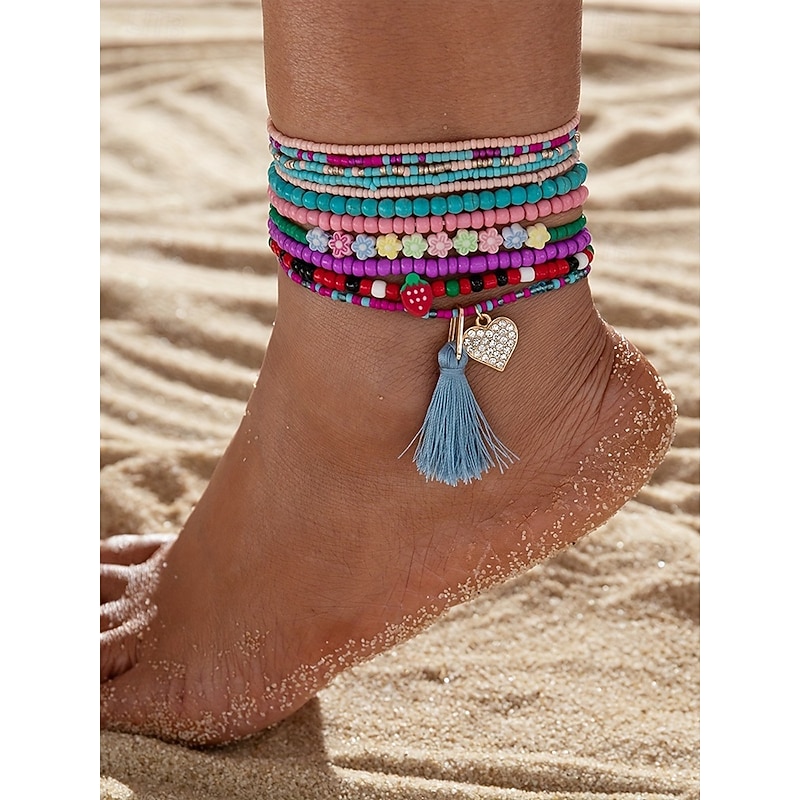 GIGB PBDK Set Di 5 Braccialetti Impilabili Con Perle E Perline, Elastici, Boho Chic, Per Donna E Ragazza - 2