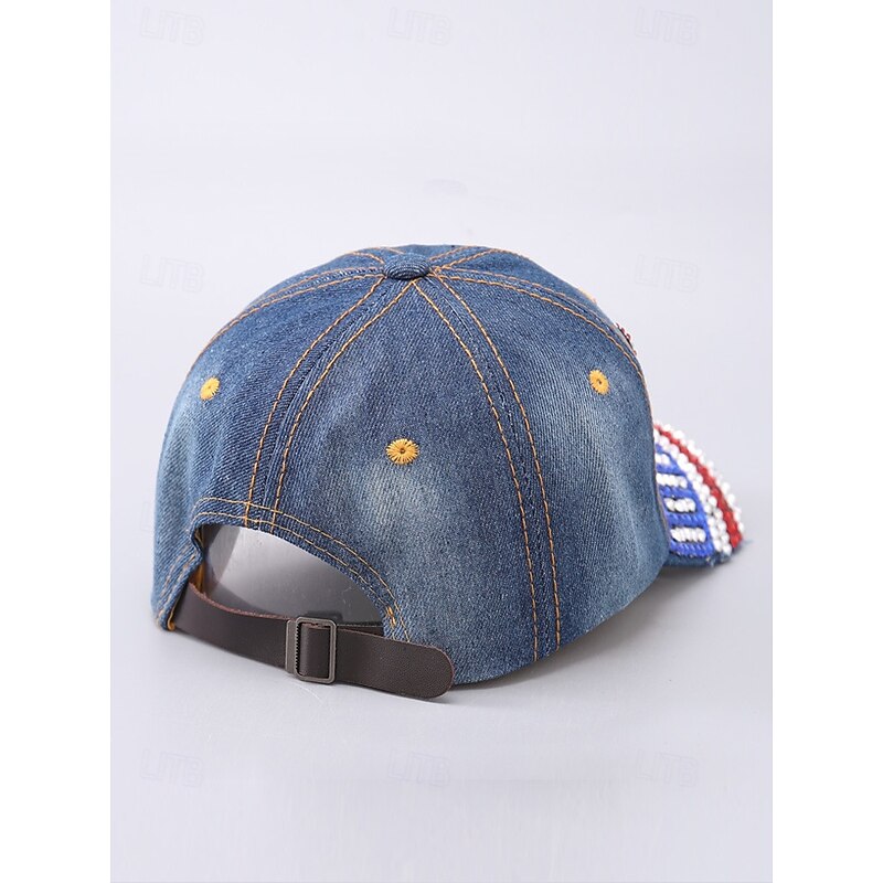 United States 250th Anniversary USA Rhinestone Denim  display picture 3