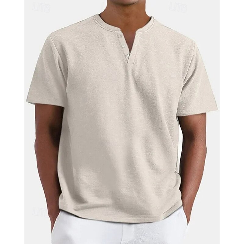 Camisa De Manga Corta Para Hombre - Transpirable, Sin Planchado, Corte Regular