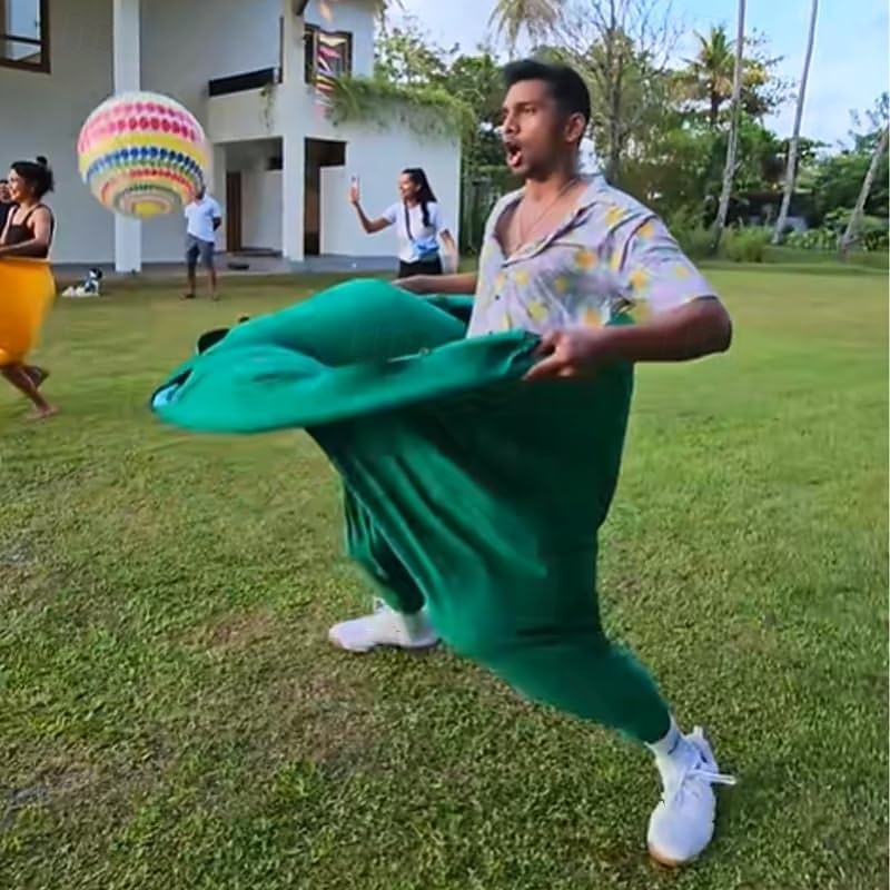 Jeu 'Pantalon De Grand-mère' Géant - 2 Pantalons + 4 Balles Pour Fêtes Et Jardin - 10