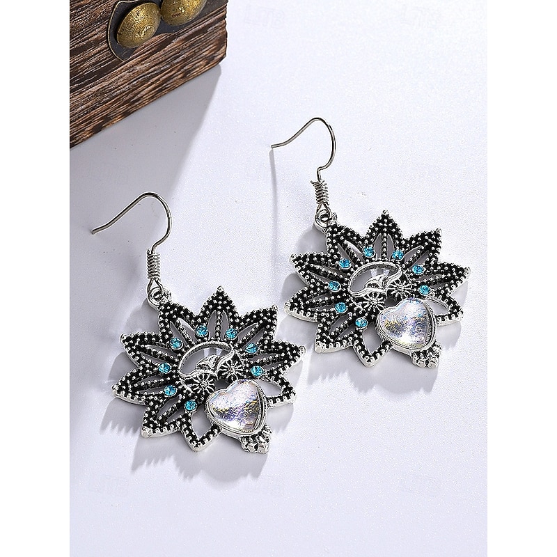 Orecchini Lunghi Fatti A Mano In Stile Boho – Pendenti Con Turchese, Placcati Argento, Anallergici, Regalo Donna