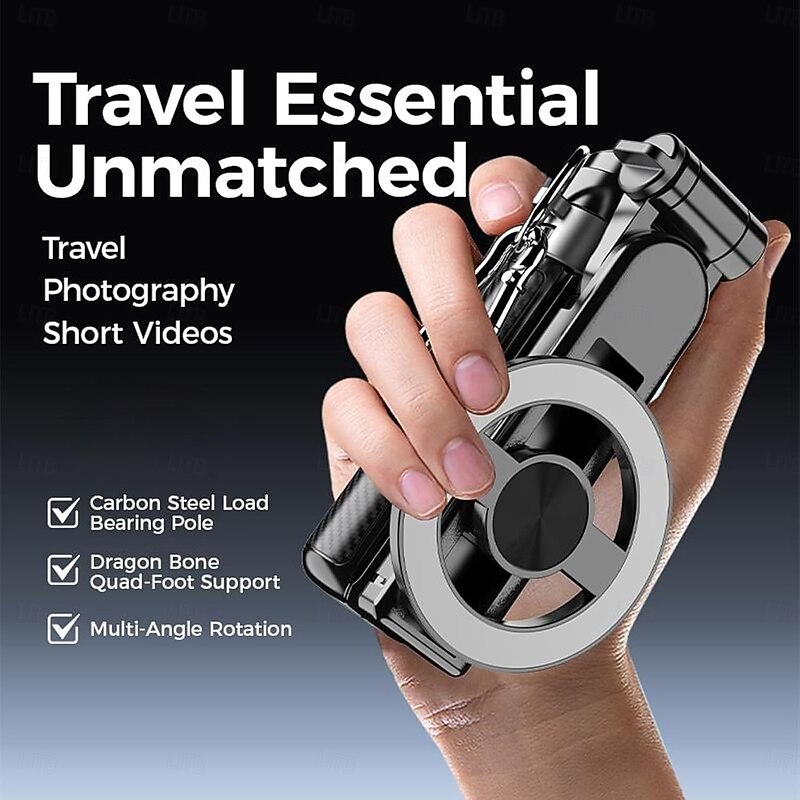 thumbnail image 2 of Selfie Stick Magnetic CloudValley Magnetic Mini Selfie Stick Tripod, 4-in-1 Pocket Size Phone Tripod With 360° Rotation, Detachable Bluetooth Remote, Foldable Handle Grip... Magnetic Selfie Stick Tripod 2 of 13