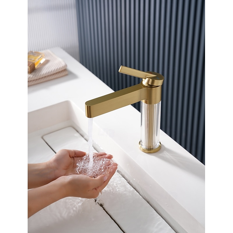 QFN Rubinetto Bagno Quadrato In Nichel Spazzolato – 3 Fori, 8 Pollici, Con Scarico In Metallo E Tubi PEX, Maniglie Piatte, Certificato CUPC, Per Lavello