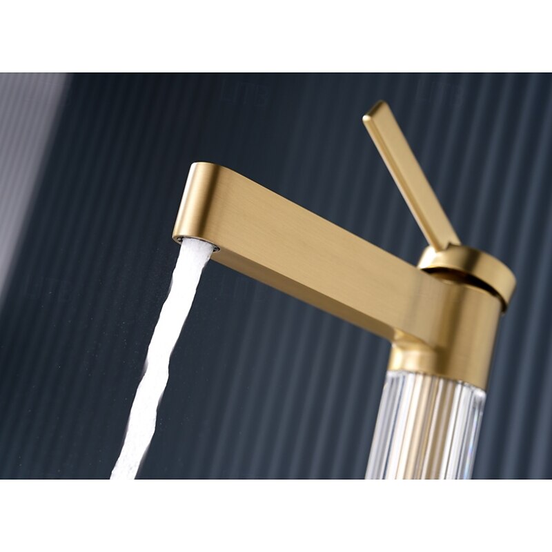 Rubinetto per bagno(Escluso il tubo del rubinetto), rubinetto singolo per acqua fredda, oro