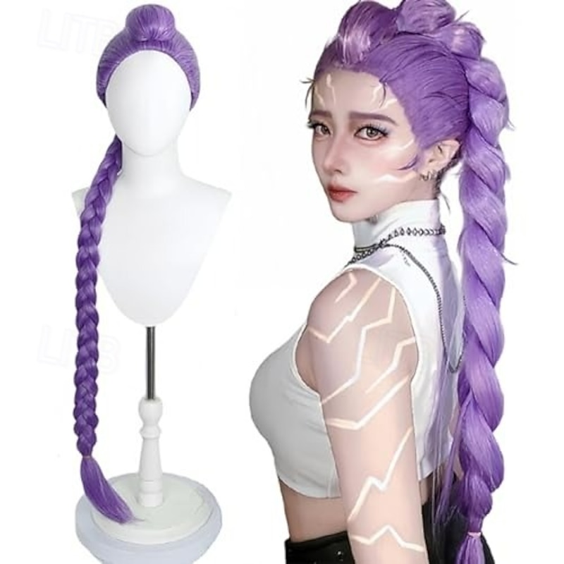 Perruque Rose Cosplay K-Pop Demon Hunter - Réaliste, Fibres Thermorésistantes, Pour Halloween Et Conventions