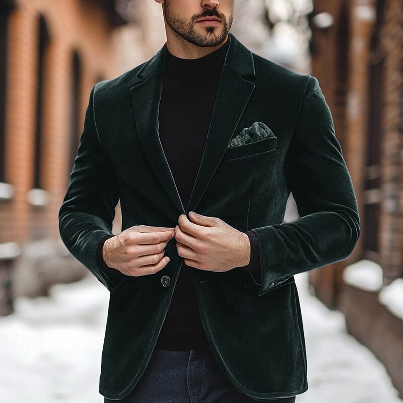Giacca Uomo In Velluto Slim Fit, Blazer Elegante Per Eventi, Lavoro E Serate - Giacca Con Un Bottone, Perfetta Per Matrimoni E Occasioni Speciali