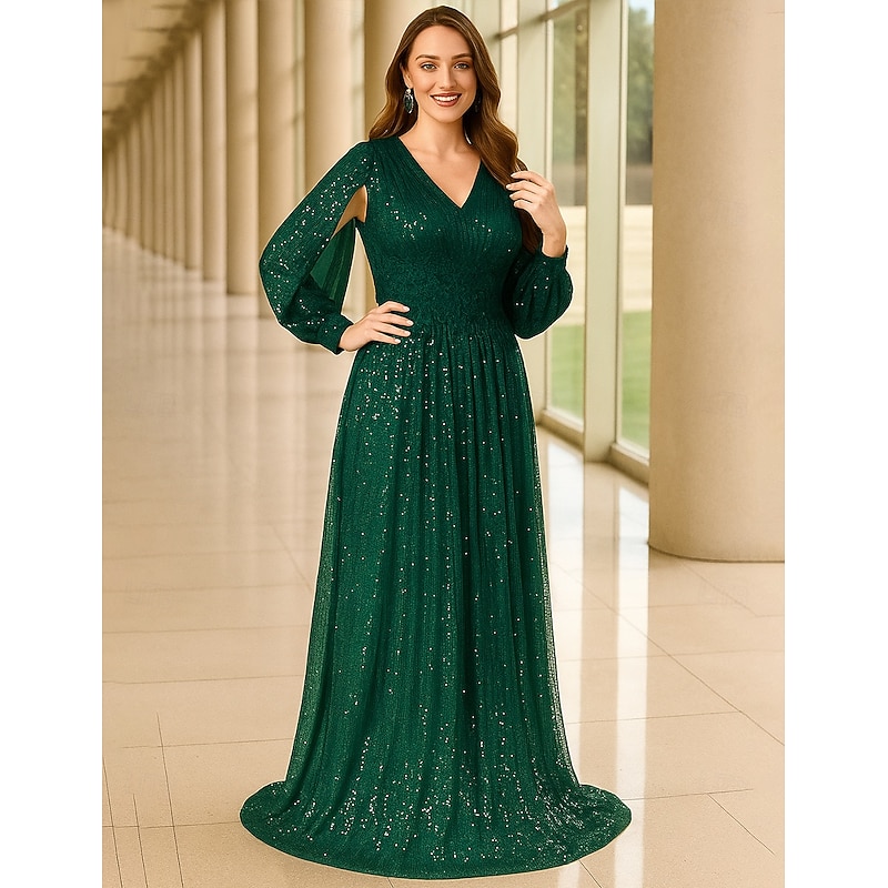Alex Evenings Nordstrom Rack Gala Dresses Evening Gown Sequin Emerald Gown  With Sleeves Pink Maxi Dress