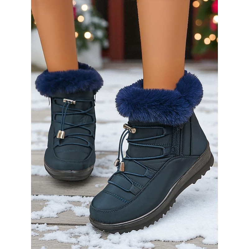 Stivali Da Neve Imbotti In Pelliccia Per Donna, Con Suola - Foto 2