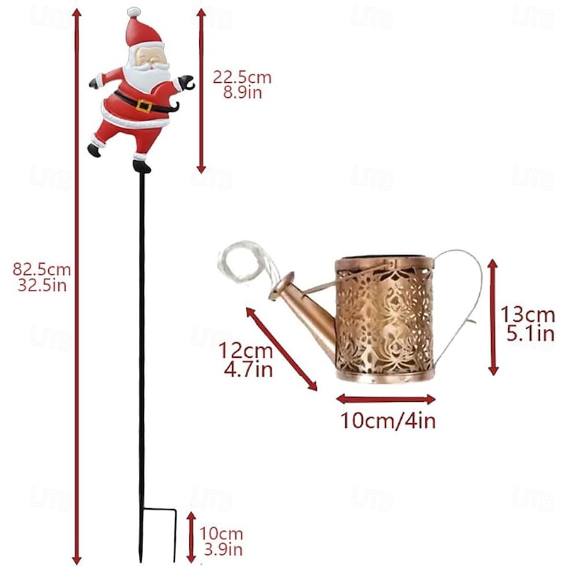2 Lanternes Solaires Père Noël Pour Jardin – Guirlande Lumineuse Extérieure étanche, Ambiance Festive - 3