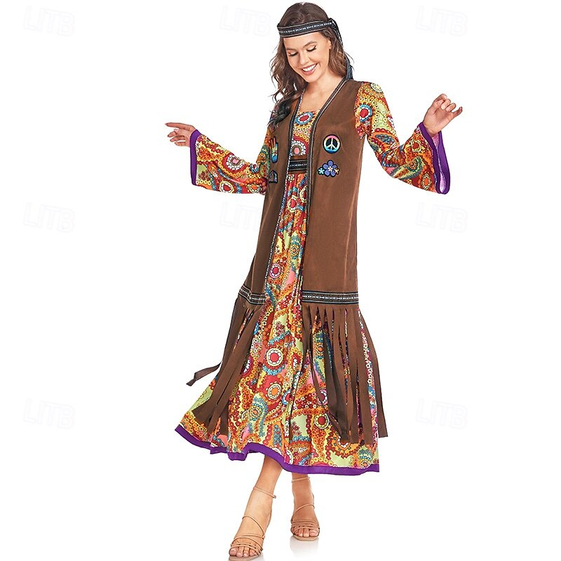retro disco dress outfit Joyfy Halloween Costume for Women, 70s Purple Disco Costume with Headband, Glasses, Earrings & Bracelet Retro suit for Halloween Dress Up Party-L