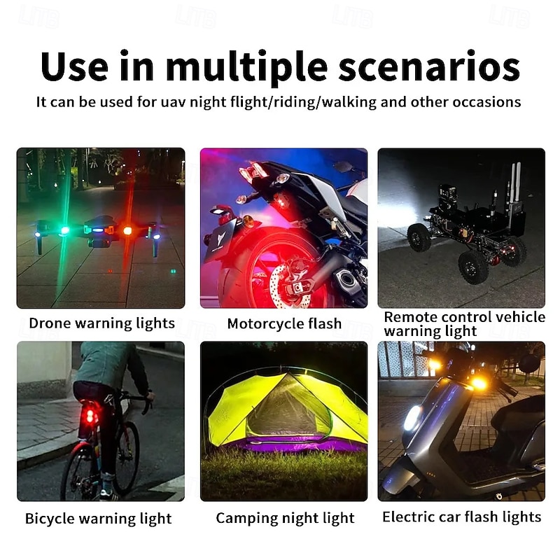 Lampe Stroboscopique LED 7 Couleurs Pour Drone – Anti-collision, 4 Modes, Télécommande, Rechargeable USB, 19,5 G