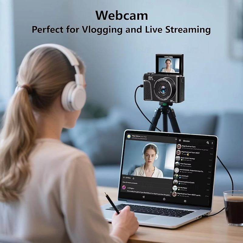 2026年 写真撮影用8Kデジタルカメラ、YouTube向け88MP Wi-Fi Vlog