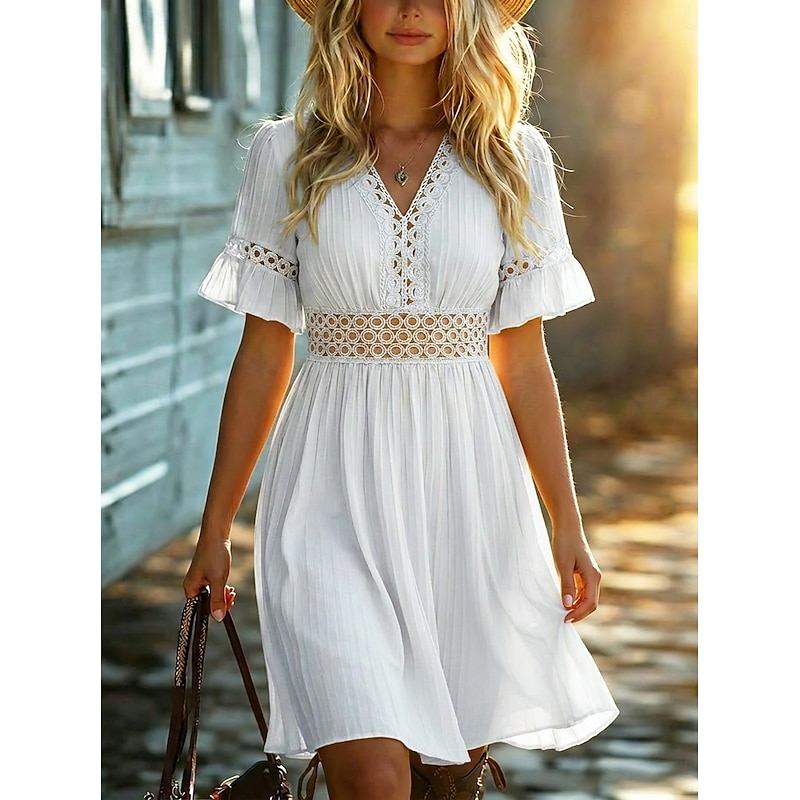 light in the box knee length dresses Anecdote U-Neckline Knee Length Dress Sage