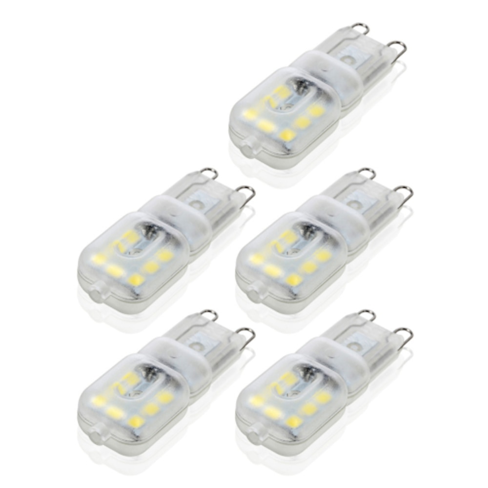 5 Stück 2 W LED-Bi-Pin-Leuchtmittel, 400 lm, G9, 14 LED-Perlen, SMD 2835, Ersatzbirne, warm-kaltweiß, 360-Grad-Abstrahlwinkel, 220 V Lightinthebox