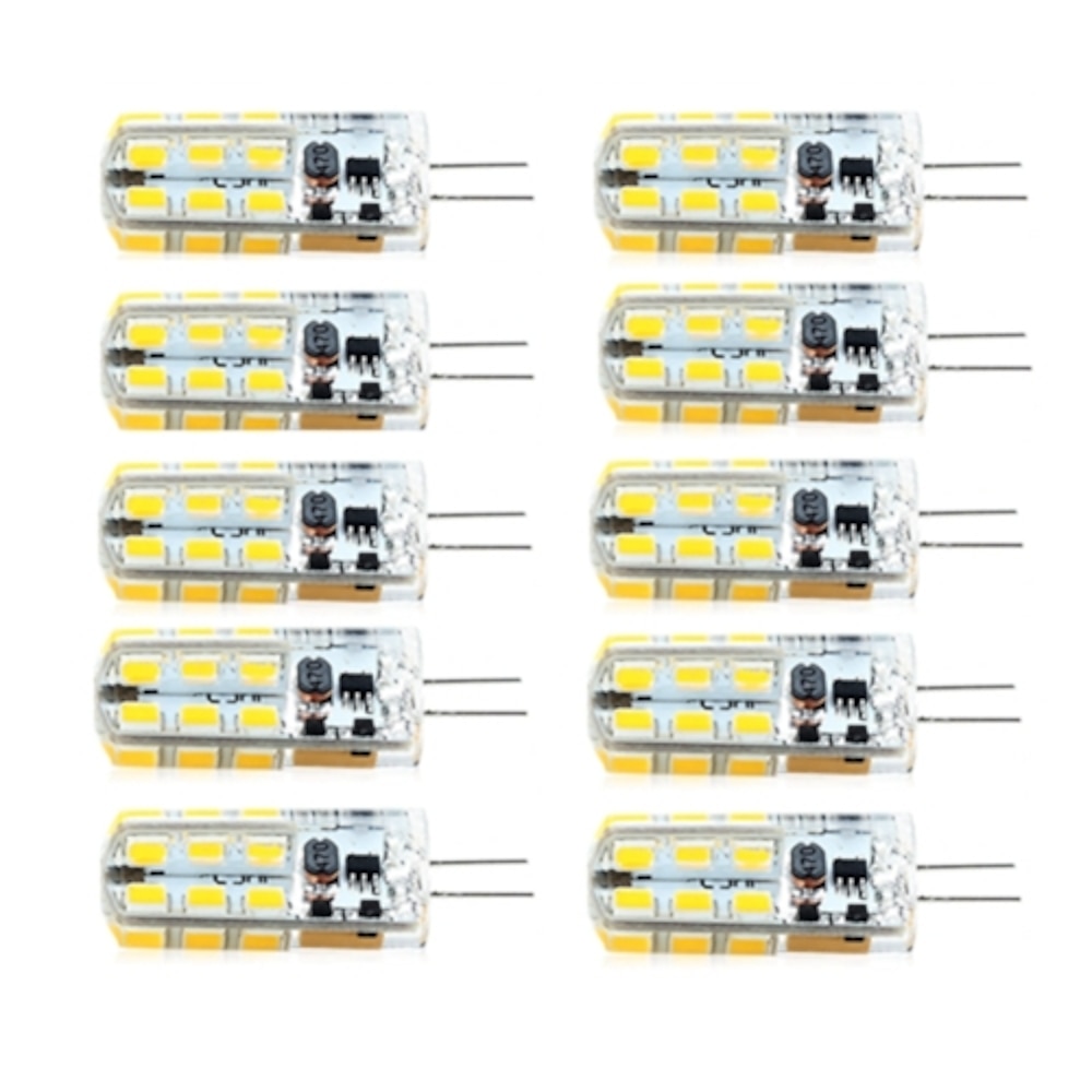 10 Stück 2,5 W LED-Bi-Pin-Maislichter, 260 lm, dimmbar, G4, SMD2835, Querformat, 25 W, Halogenbirne, Ersatz, warm, kaltweiß, AC12V, DC12V, AC220V Lightinthebox