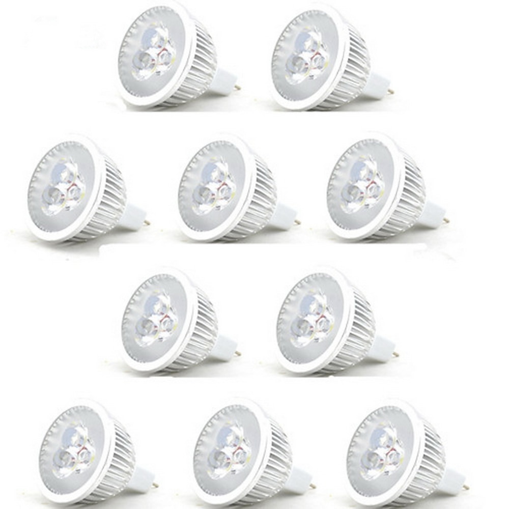 10 Stück 3 W LED Spot Lampen 250 lm MR16 3 LED-Perlen Hochleistungs - LED Dekorativ Warmweiß Kühles Weiß / RoHs Lightinthebox