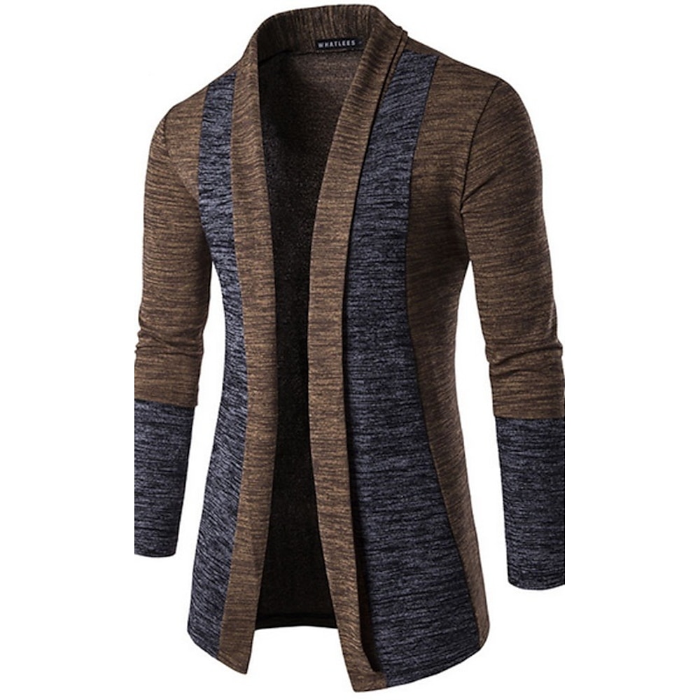 Herren Pullover Strickjacke Stricken Standard Einfarbig V Ausschnitt Täglich Wochenende Bekleidung Winter Frühling Dunkelgray Braun M L XL Lightinthebox