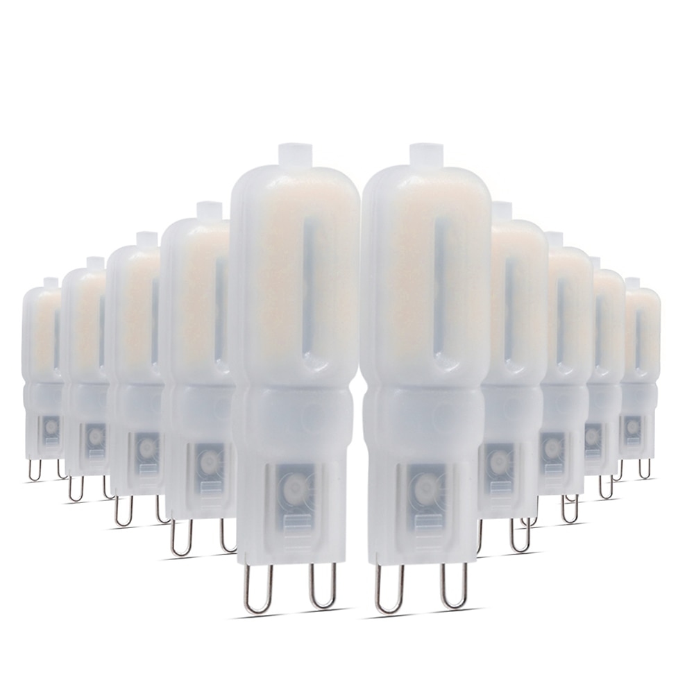 ywxlight 10pcs g9 5w 400-500lm 22led führte bi-pin Lichter 2835smd dimmbare warmweißes kühles Weiß führte Maisbirnenleuchterlampe Wechselstrom 220-240v Lightinthebox