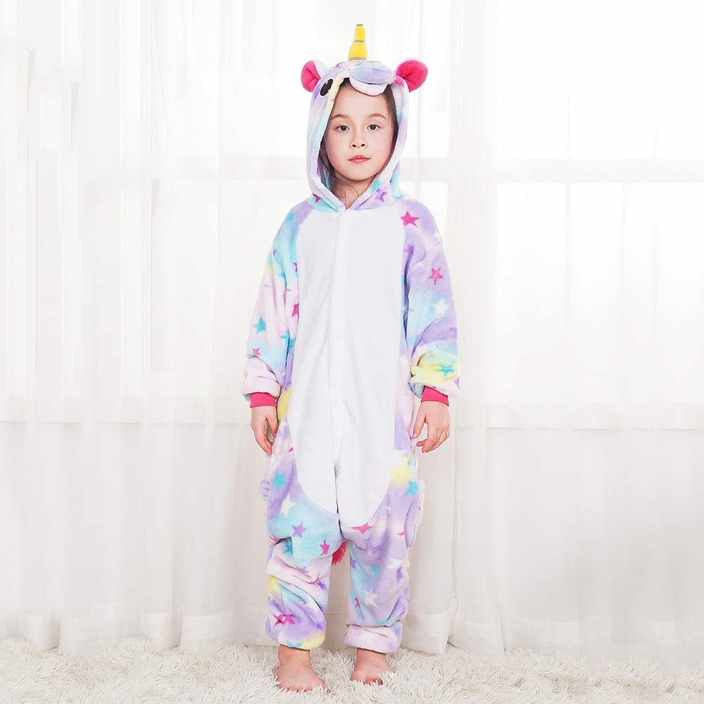 Kinder Bedruckt Stickerei Modisch Onesie-Kostüm Faschingskostüme Einhorn Fliegendes Pferd Pyjamas-Einteiler Kigurumi-Pyjamas Lustiges Kostüm Für Jungen und Mädchen Weihnachten Karneval Kindertag Lightinthebox