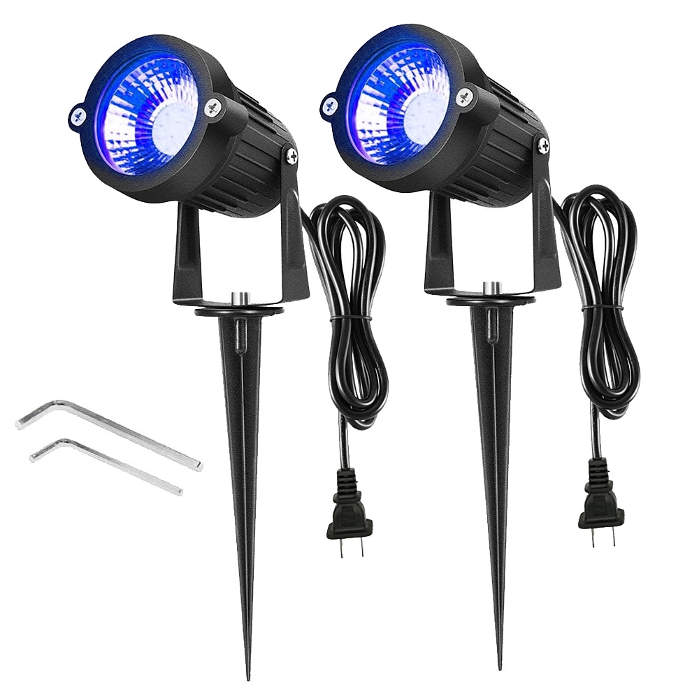 outdoor 2pcs 5w wasserdichte led landschaftsbeleuchtung gartenleuchte outdoor beleuchtung wegleuchten mehrfarbige strahler mit spike stand eu / us stecker ac85-265v Lightinthebox