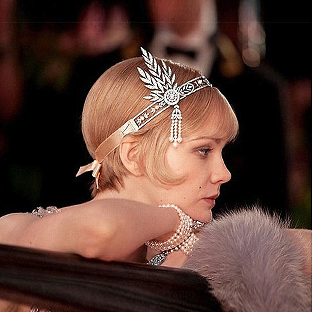 Anhänger Brüllen 20s 1920s Flapper Stirnband Kopfbedeckung Der große Gatsby Charleston Damen Quaste Blatt Art Deco Weihnachten Silvester Valentinstag Party Abiball Kopfbedeckung Lightinthebox