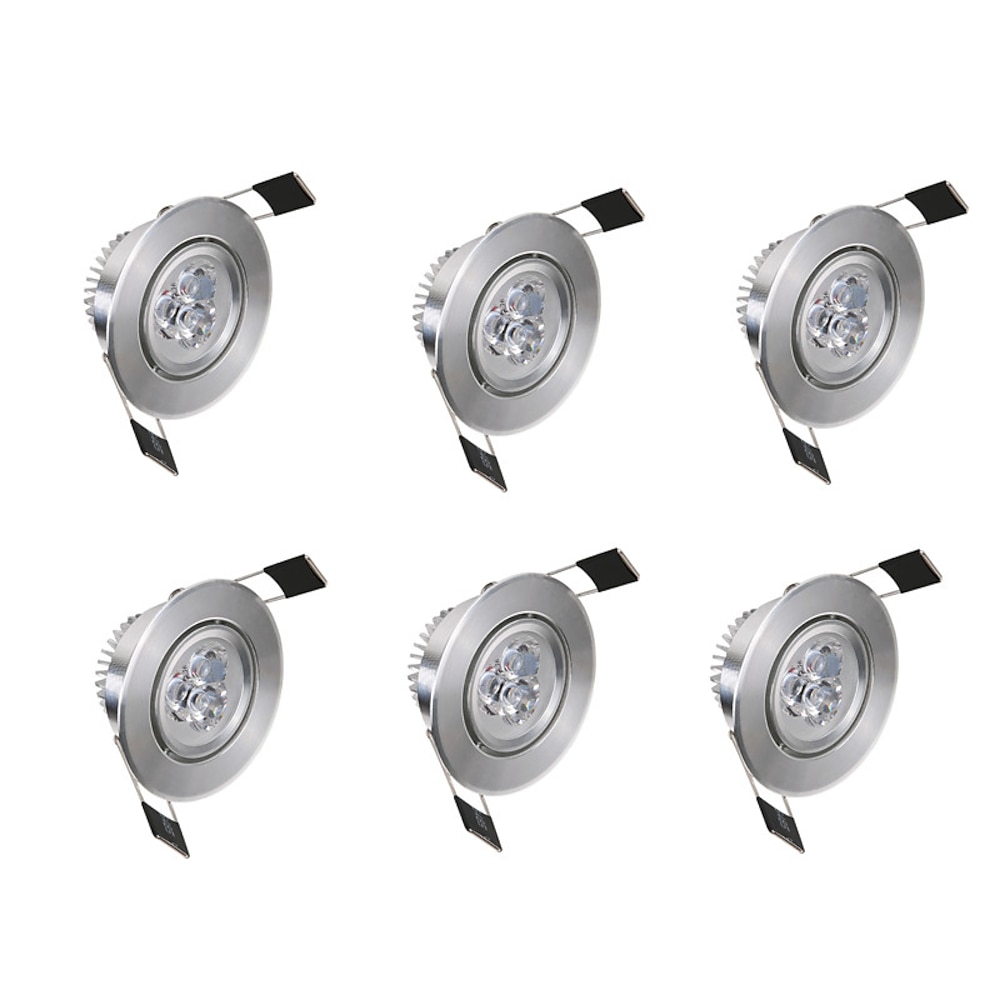 6St 3 W 300 lm 3 LED-Perlen Leicht zu installieren Einbaulampe Einbauleuchten Warmweiß Kühles Weiß 85-265 V kommerziell Zuhause / Büro Wohn- / Esszimmer / RoHs / ASTM Lightinthebox