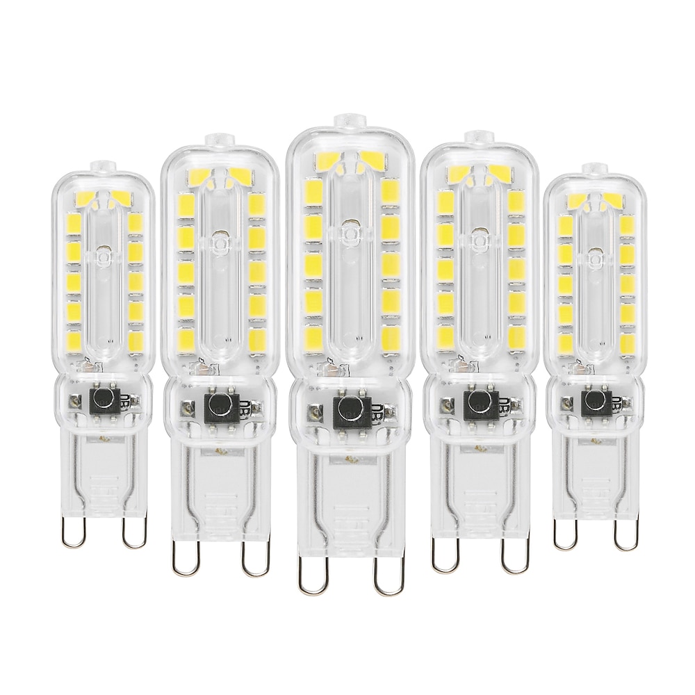 5 Stück 10 Stück g9 led bi-pin Lichter 6w 450-550lm 22 led Perlen smd 2835 t Glühbirnenform dimmbar warmweiß kaltweiß 220-240v 110-130v rohs für Kronleuchter Akzentlichter unter Schrank Puck Licht Lightinthebox