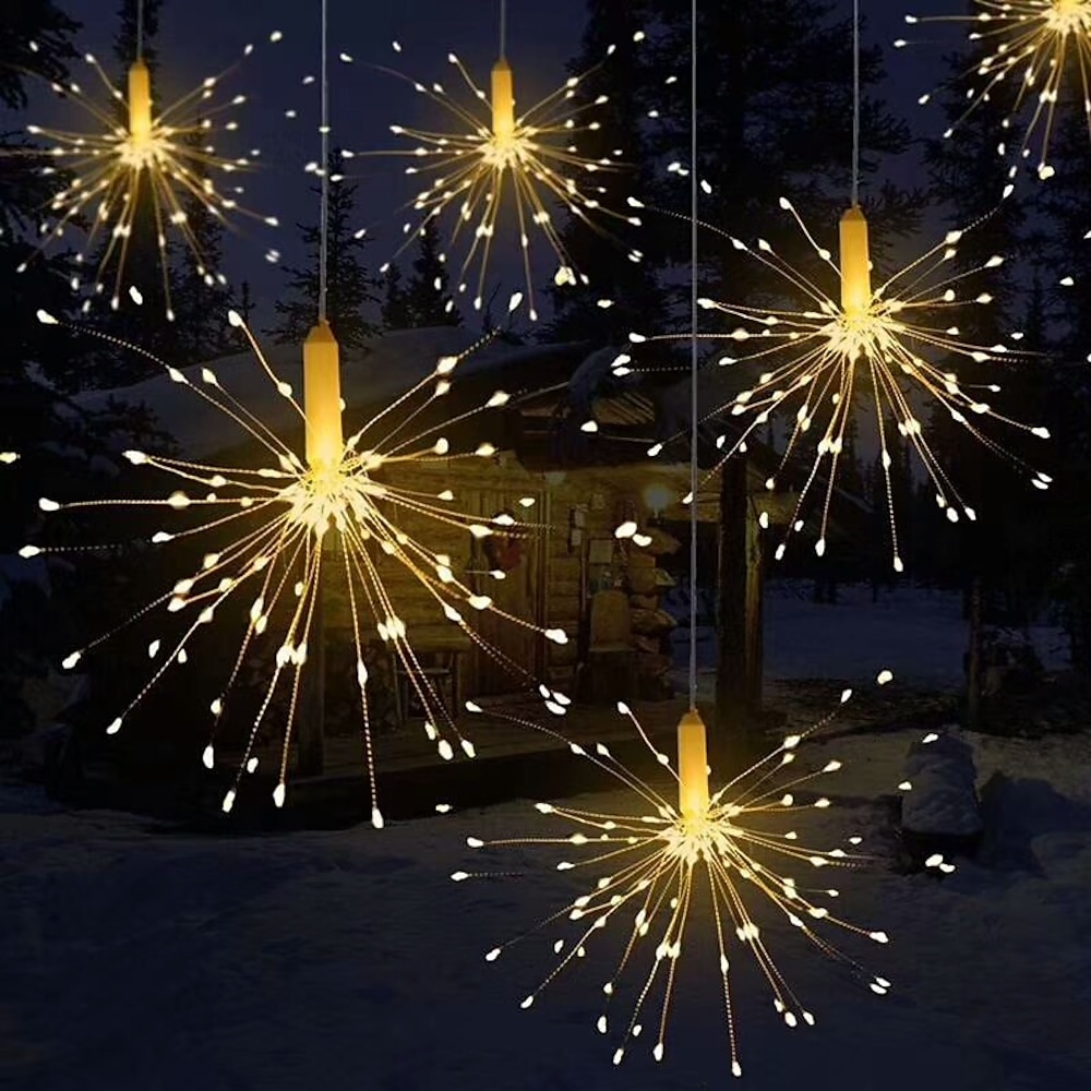 LED Starburst Twinkle Lights DIY Outdoor wasserdichte Lichterketten 8 Modi mit Fernbedienung für Hochzeitsfeier Weihnachten Schlafzimmer Dekor 4packs 2packs 1pack Lightinthebox