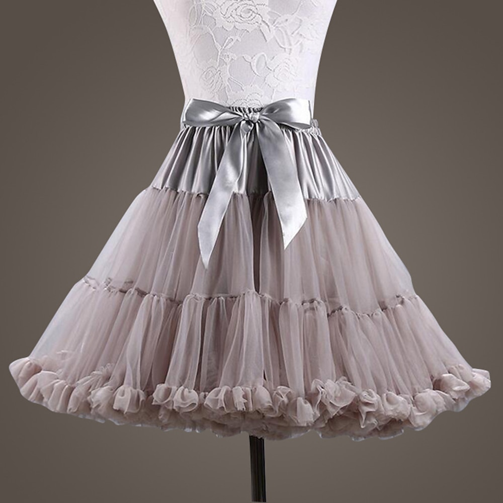 Klassische Lolita 1950s Urlaubskleid Kleid Minimantel Tutu Ballett Damen Mädchen Einfarbig Prinzessin Leistung Hochzeit Party Erwachsene Minimantel Lightinthebox