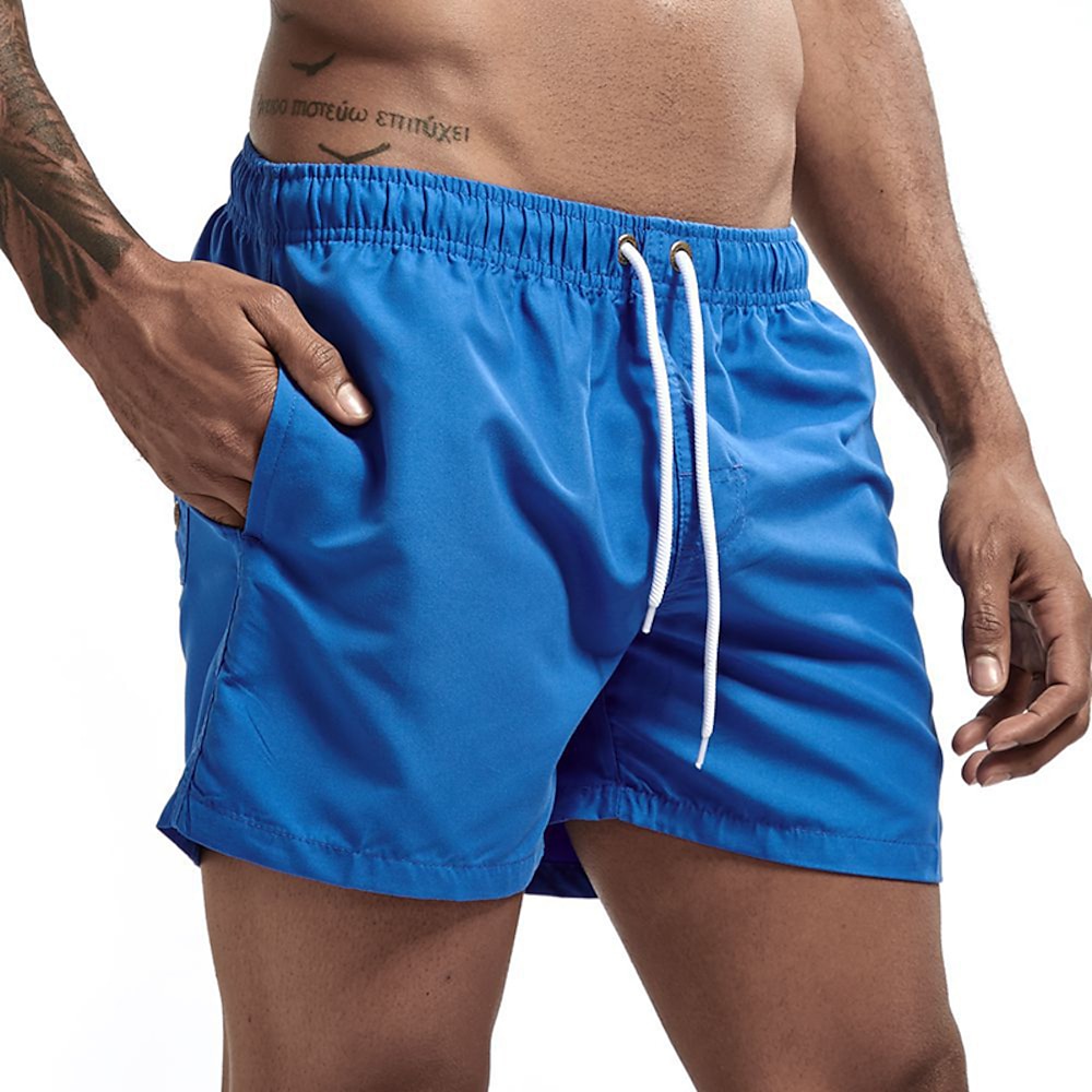 Herren-Badeshorts Badehose mit Mesh-Innenfutter Boardshorts schnell trocknende Unterteile atmungsaktiv dehnbar Kordelzug mit Taschen - Schwimmen Surfen Strand Wassersport einfarbig Frühling Sommer Lightinthebox