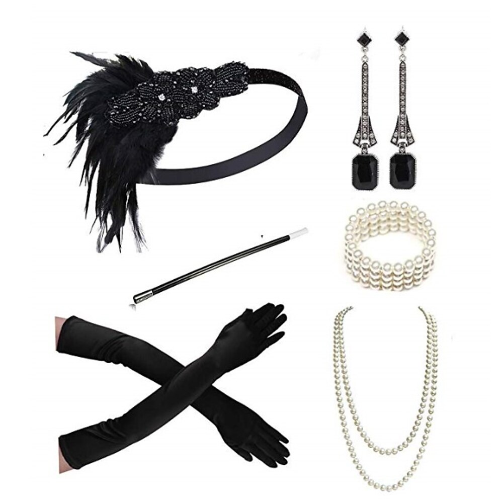 Stirnbänder Ohrring Perlenkette Halloweenkostüm Halskette Austattungen Partykostüm Charme Schick Modern 1920s Halloween Aleación Für Der große Gatsby Cosplay Damen Weiblich Mädchen Modeschmuck Lightinthebox