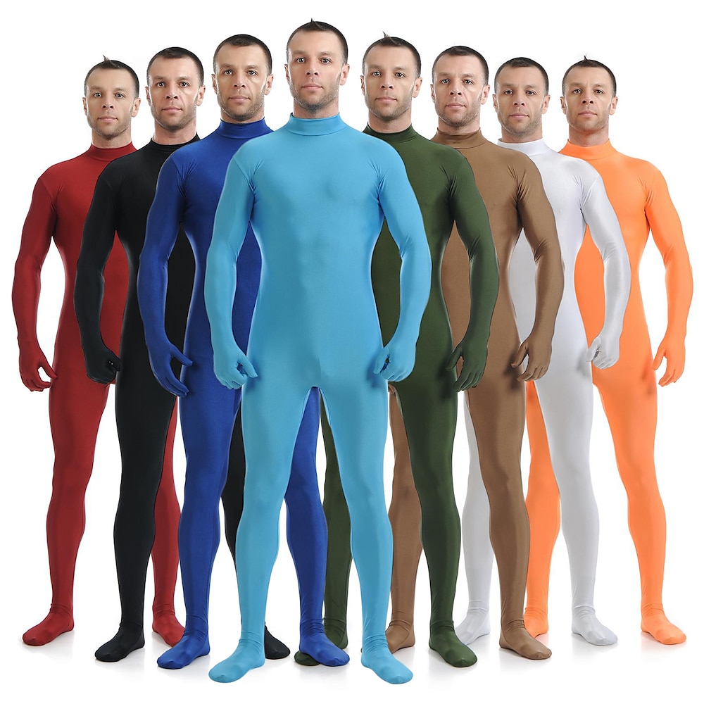 Zentai-Anzüge Kostüm Kapuzenshirt Faschingskostüme Ganzkörpertrikot Geschlecht Leistung Party Valentinstag Herren Damen Kostüm für Erwachsene Elasthan Lycra Einfarbig Halloween Lightinthebox