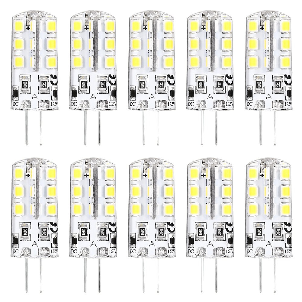 10 Stück G4 Bi-Pin LED-Glühbirne 3 W 24 LED SMD 2835 Äquivalente Halogenlampe 30 W Warmweiß 3000 K Tageslichtweiß 6000 K 360 ° Abstrahlwinkel Flimmerfrei DC 12 V AC 220 V AC 110 V Lightinthebox