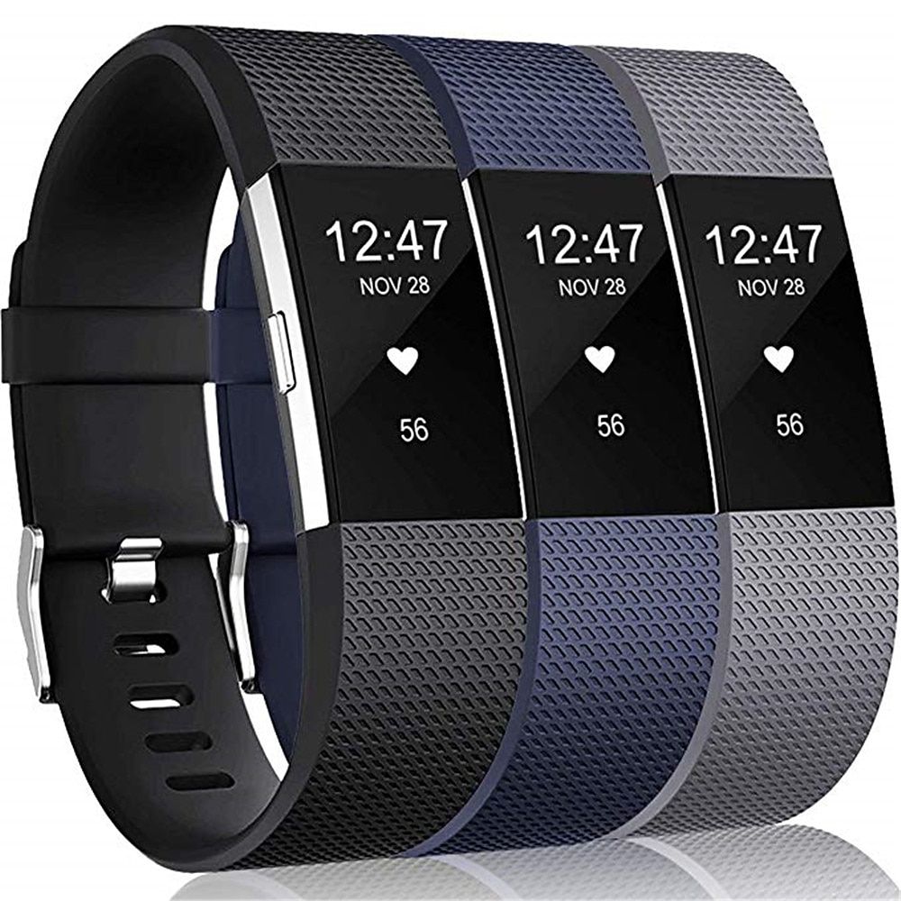 3 Stücke Smartwatch-Band Kompatibel mit Fitbit Charge 2 Weiches Silikon Smartwatch Gurt Weich Verstellbar Elasthan Sportband Ersatz Armband Lightinthebox