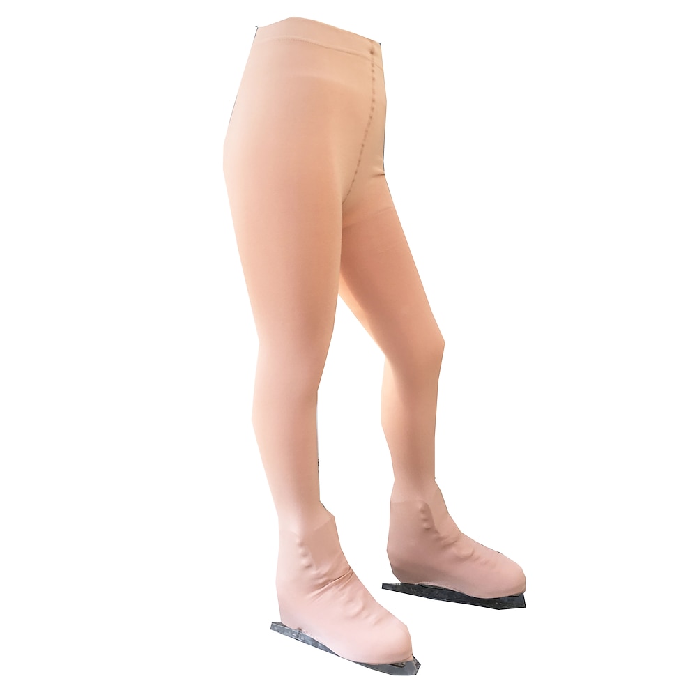 Über die Schlittschuhe reichende Strumpfhosen fürs Eiskunstlaufen Damen Mädchen Eislaufen Leggings Austattungen Khaki Vlies Spandex Hochelastisch Ausbildung Wettbewerb Eiskunstlaufkleidung warm Lightinthebox