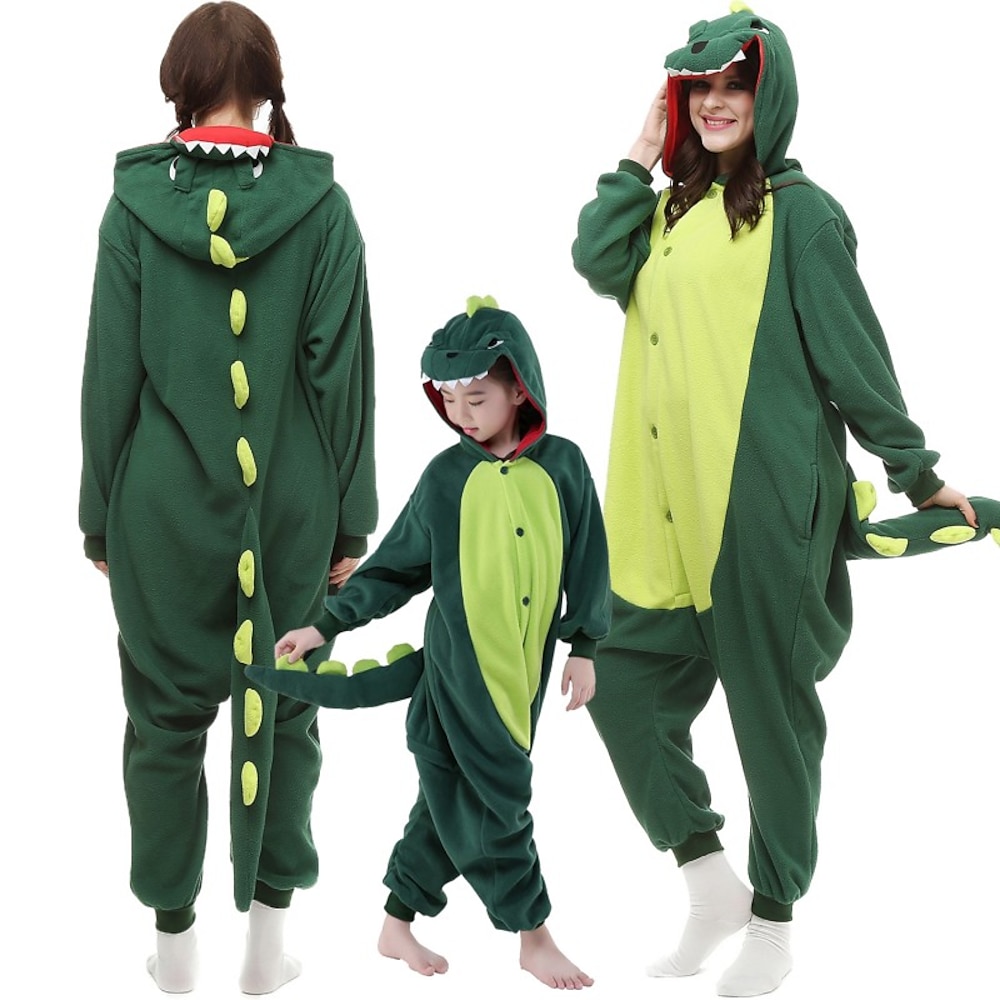 Kinder Erwachsene Patchwork Gruppenkostüm Onesie-Kostüm Faschingskostüme Dinosaurier Pyjamas-Einteiler Kigurumi-Pyjamas Lustiges Kostüm Für Herren und Damen Jungen und Mädchen Weihnachten Karneval Lightinthebox