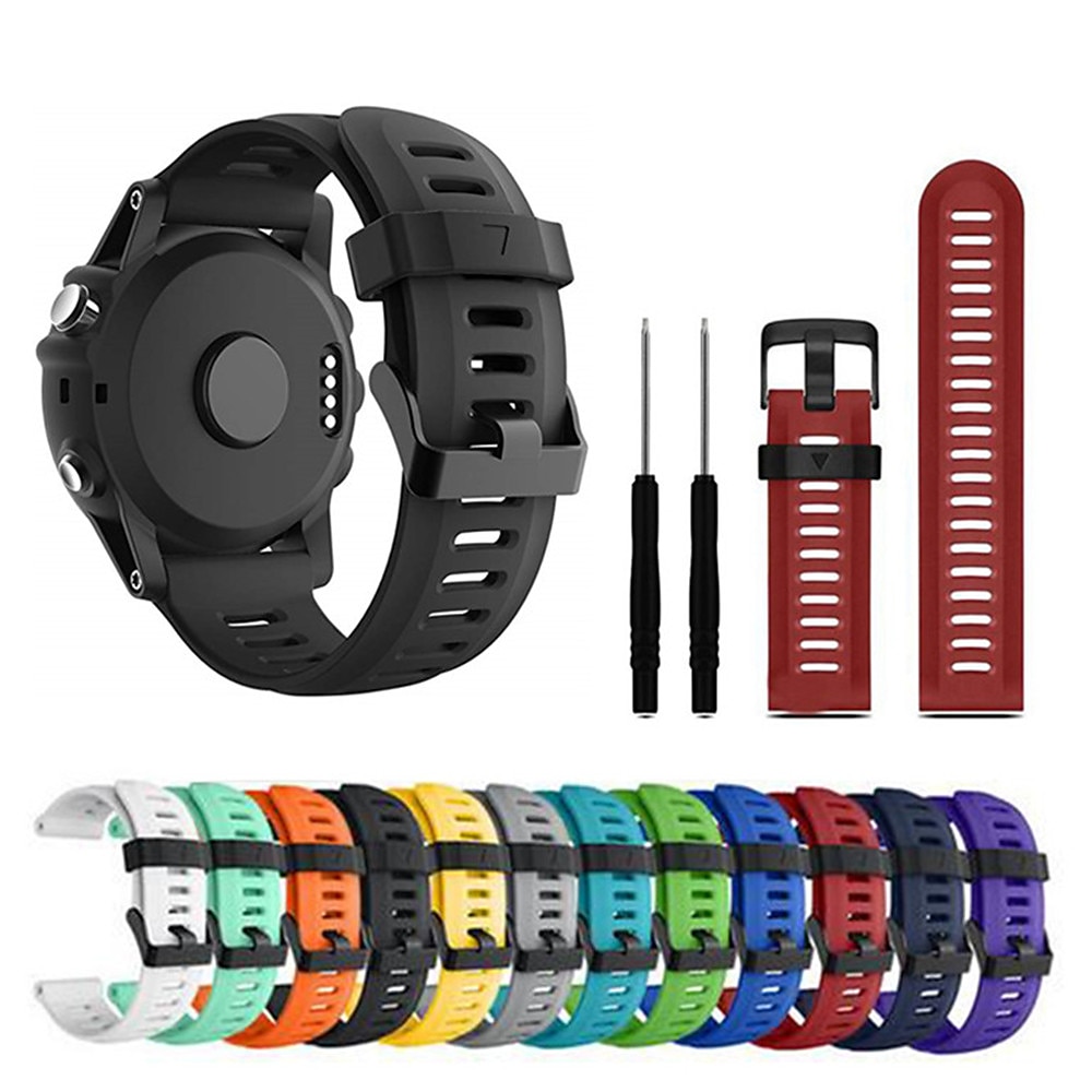 Uhrenarmband für Garmin Fenix 3 HR Fenix 3 Fenix 7X / 6X / 5X / 3 Sapphire Fenix 6X Pro / 5X Plus / 3 HR Descent Mk1 Mk2 Mk2i D2 Delta PX / Bravo / Charlie Silikon Ersatz Gurt 26mm Atmungsaktiv Lightinthebox