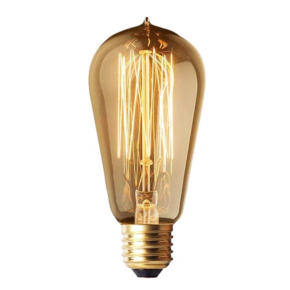 1 stück edison glühbirnen st58 40 watt vintage antiken wolframfaden glühlampen e26 / e27 basis glühbirnen für dekorative anhänger beleuchtung 220 v bernstein glas Lightinthebox